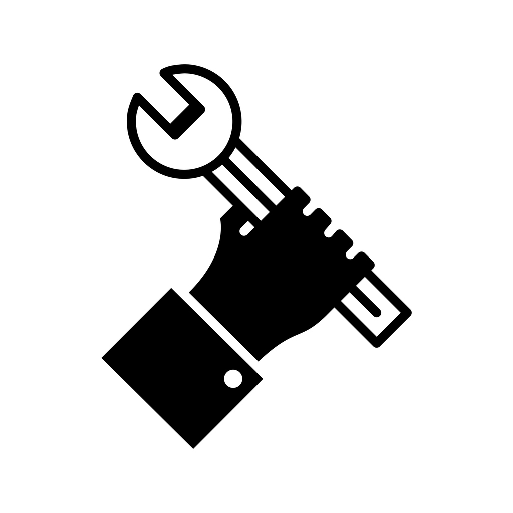 handyman icon hand holding a wrench